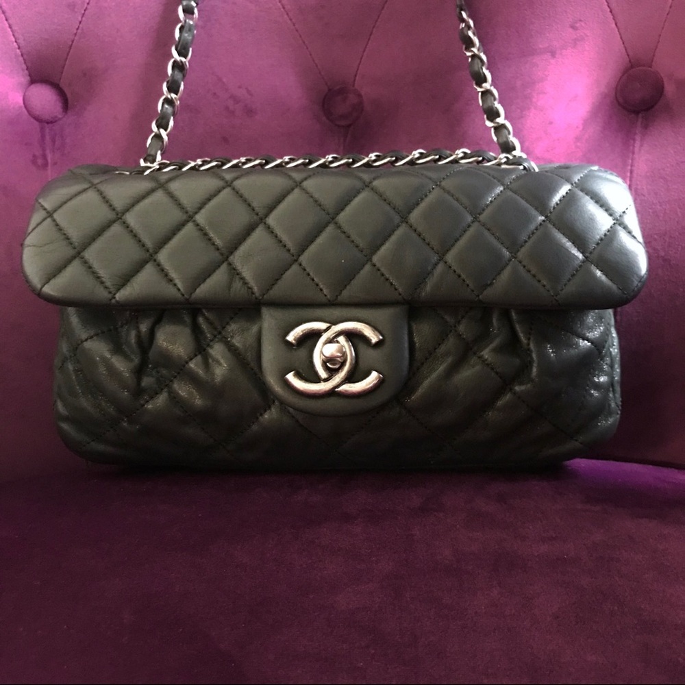 This bag is SOLD. CLASSIC CHANEL Flap & Ruching BLACK BAG